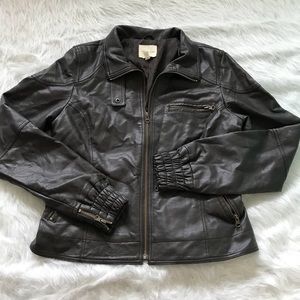 Silence + Noise Vegan Leather Moto Jacket Large
